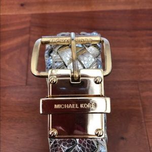 Michael kors snake skin leather belt
